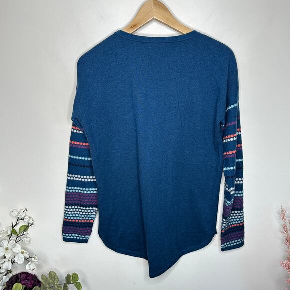 SMARTWOOL Shadow Pine Crewneck Merino Wool Sweater Peacock Blue Sz S {BB35} - Picture 3 of 6